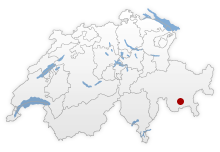 Landkarte Schweiz mit Sils im Engadin